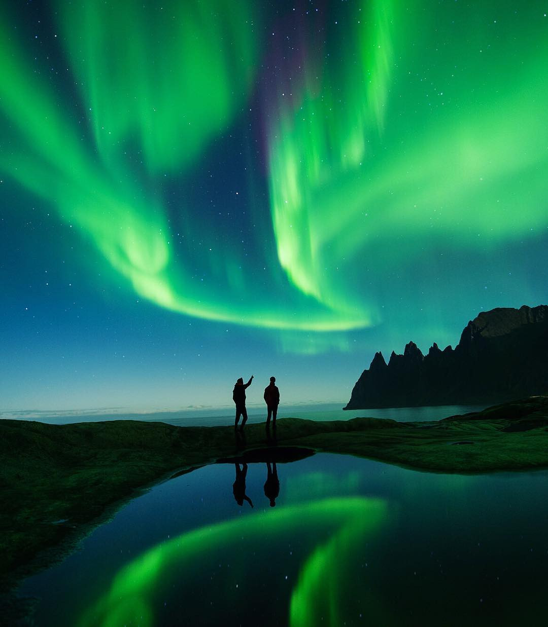 Cực quang phương Bắc, xảy ra do sự va chạm của các hạt tích điện khi từ trường bị quấy nhiễu bởi gió mặt trời.