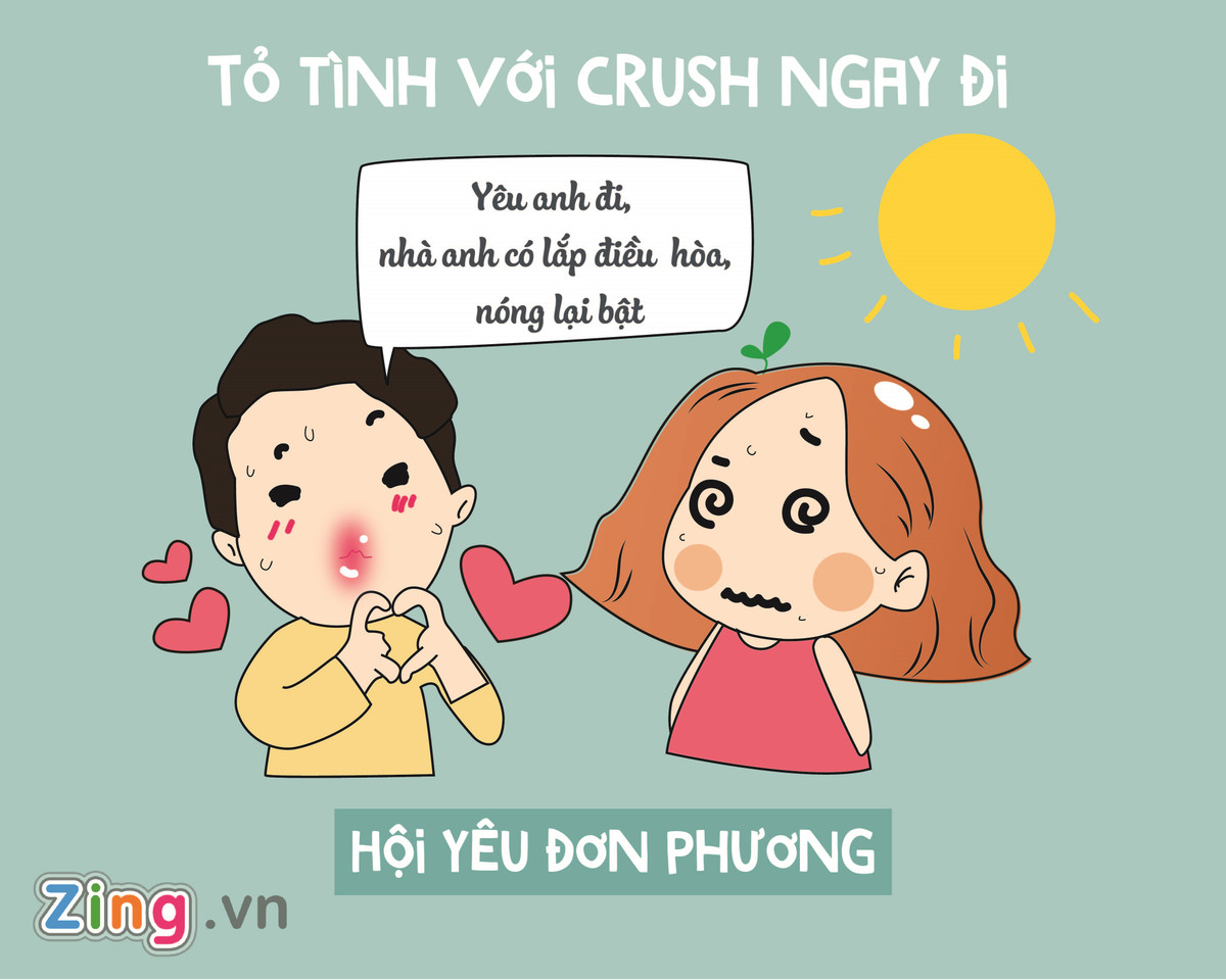 Trong thời tiết nóng nực, không gì thiết thực hơn một lời tỏ tình đầy "mát mẻ" như thế này.