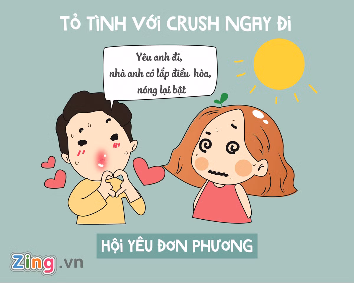 Trong thời tiết nóng nực, không gì thiết thực hơn một lời tỏ tình đầy "mát mẻ" như thế này.
