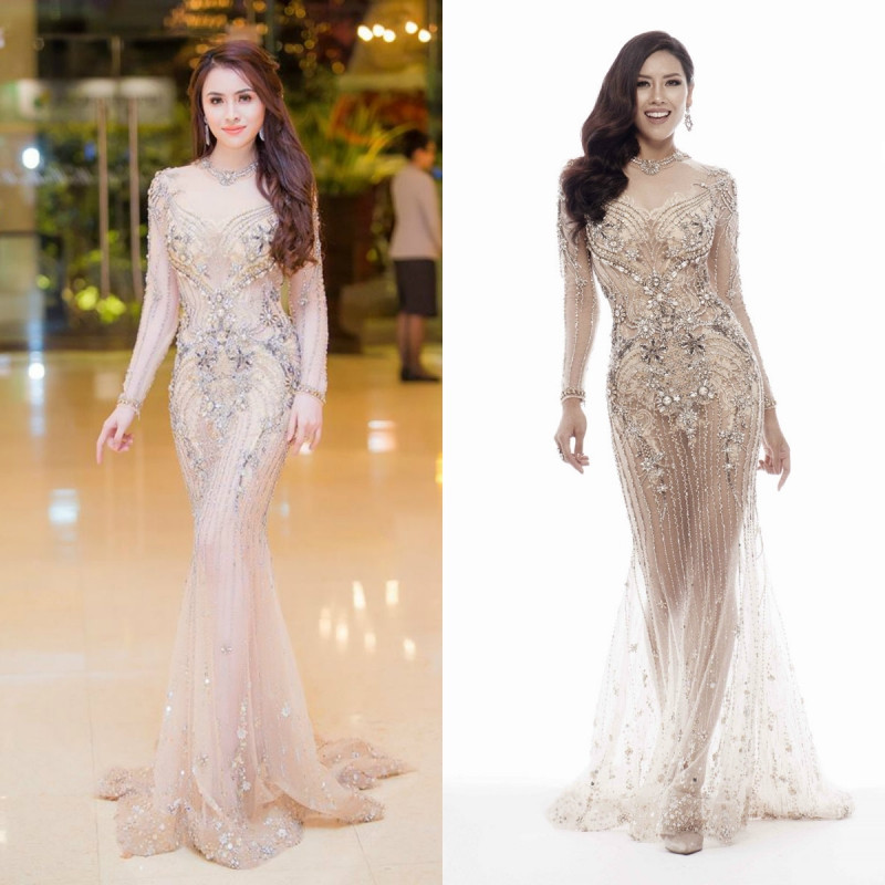 Có vẻ như Thư Dung khá chuộng dòng váy xuyên thấu, cô diện với tần suất dày đặc.