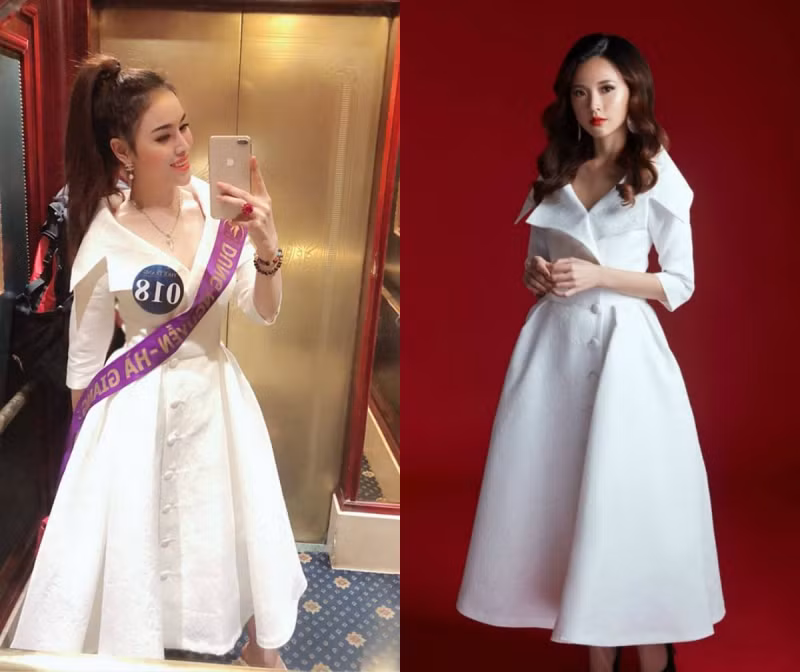 Trong khuôn khổ cuộc thi Người mẫu Thời trang Việt Nam và Miss Eco International, Thư Dung đã mượn lại thiết kế của Midu những hai lần. Thế nhưng cô bị chê kém sắc hơn đàn chị rất nhiều.
