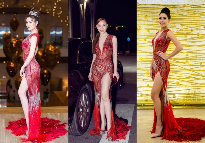 Chiếc đầm xẻ đùi có chất liệu “đốt mắt” người nhìn khiến Thư Dung không thể đứng ngoài làm ngơ. Cô tha hồ xúng xính diện tại sự kiện mặc kệ “ai đụng ai”.