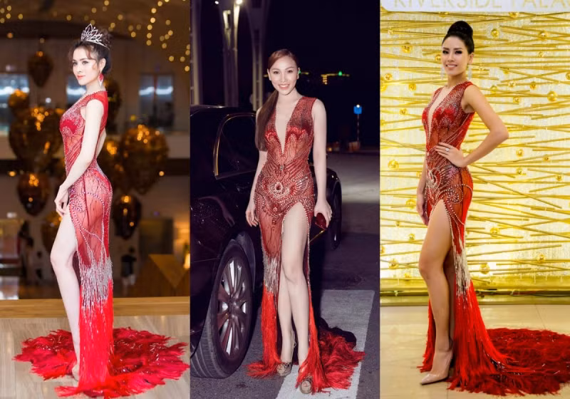 Chiếc đầm xẻ đùi có chất liệu “đốt mắt” người nhìn khiến Thư Dung không thể đứng ngoài làm ngơ. Cô tha hồ xúng xính diện tại sự kiện mặc kệ “ai đụng ai”.