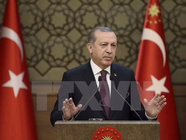 Tổng thống Thổ Nhĩ Kỳ Recep Tayyip Erdogan. (Nguồn: AP/TTXVN)