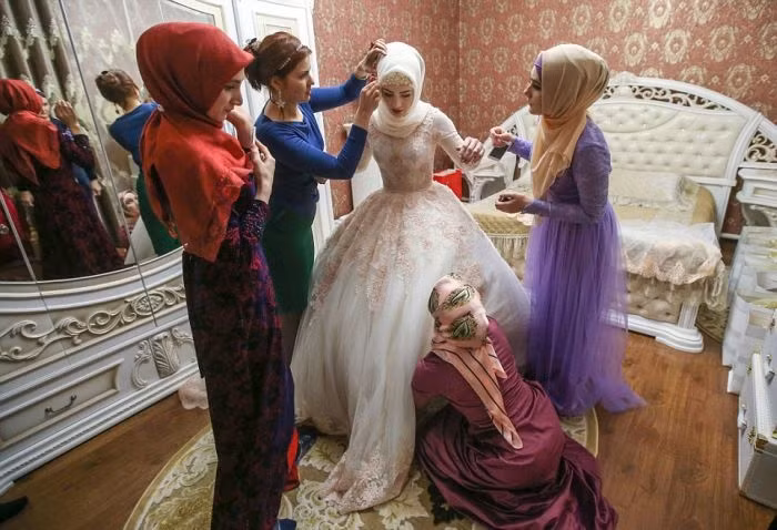 Dam cuoi truyen thong o Cong hoa Chechnya thuoc Nga