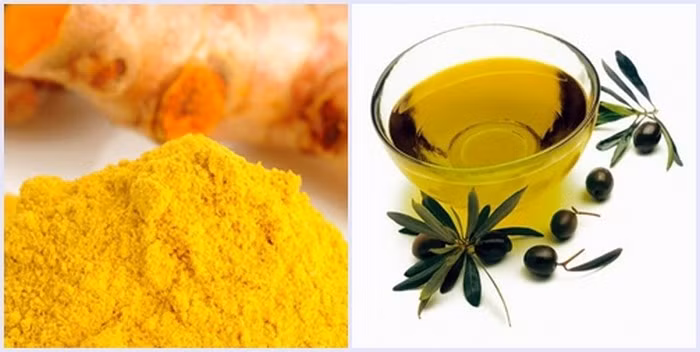 Nghệ. Củ nghệ có chứa curcumin có tác dụng kháng khuẩn và virus. Bạn có thể dùng tinh nghệ trộn với dầu oliu để làm thuốc trị mụn cóc. Đắp hỗn hợp này lên vùng da bị sùi mào gà và dùng băng quấn cố định.Ảnh: Trimundauden.