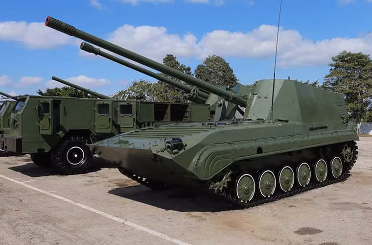 Pháo hạng nặng M46 130mm được tich hợp lên khung gầm xe chiến đấu bộ binh BMP-1. Nguồn ảnh: worldmilitaryintel