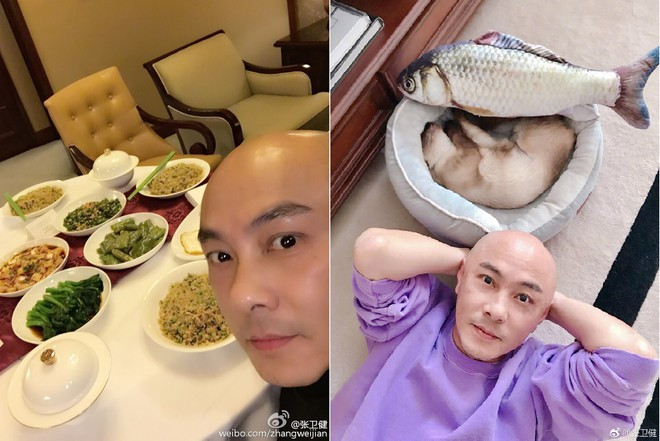 Bữa cơm đơn giản không thịt cá, hải sản và chỉ có rau của gia đình Trương Vệ Kiện - Trương Tây. Trương Vệ Kiện sinh năm 1965 tại Hong Kong. Anh được yêu thích nhờ lối diễn xuất hài hước, tự nhiên. Những bộ phim nổi tiếng của nam diễn viên có Trương Tam Phong, Đứa con phá sản, Lộc đỉnh ký, Sóng gió Tử Cấm Thành, Tây du ký, Đại soái ca... Trong khi đó, Trương Tây sinh năm 1974, tại Giang Tô. Cô được biết đến qua các bộ phim cổ trang như Tiếu ngạo giang hồ, Thần điêu hiệp lữ, Độc cô thiên hạ, Liêu trai 3...