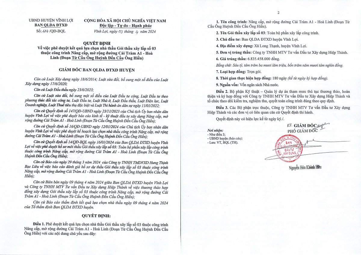 Cần Thơ: Gói thi công xây dựng đường GTNT Xẻo Sơn về tay Cty Hiệp Thành - Hình 2 Can Tho: Goi thi cong xay dung duong GTNT Xeo Son ve tay Cty Hiep Thanh-Hinh-2