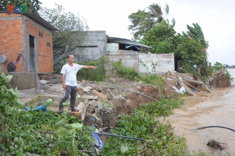 Ông Bùi Thanh Ân ở xã Bình Thành, huyện Thanh Bình đã di dời 3 lần rồi, tới cuối ranh đất thuộc của mình nên không còn chỗ đi nữa.