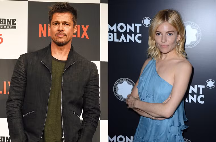 Hai tháng trước đó đã có tin đồn Brad Pitt và Sienna Miller hẹn hò nhưng Sienna một mực phủ nhận và cho rằng đó là tin thất thiệt. (Ảnh: WireImage, Everett Colletion)