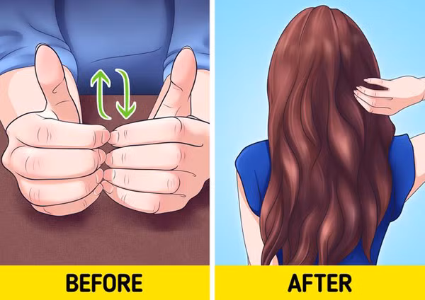 Kích thích tóc mọc dày. Theo Trung y, đầu ngón tay chứa các dây thần kinh liên kết với da đầu. Chỉ cần chà các móng vào nhau, ma sát sẽ tạo nên chuỗi phản ứng đến dây thần kinh trên da đầu. Bằng cách này, lưu lượng máu chân tóc tăng lên đáng kể. Từ đó kích thích sự phát triển của tóc.