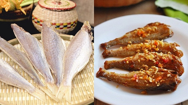 Cá khô. Cá sau khi được đánh bắt từ biển về sẽ được ngư dân làm sạch, bỏ hết nội tạng, tẩm ướp với muối và gia vị để tăng phần hấp dẫn cho món ăn cũng như thời gian bảo quản. Bằng cách này cá khô sẽ chứa lượng muối rất cao. Trong khi đó, tiêu thụ lượng lớn natri từ cá khô không có lợi chút nào, đặc biệt đối với người có vấn đề về huyết áp cao, tim mạch và mạch máu não.