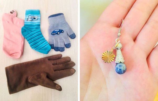 Đồ đôi lệch lạc. Tất chân, găng tay, hoa tai nếu mất đi một chiếc thì bạn không nên giữ chiếc còn lại. Ngoài việc chiếm diện tích, dùng những bộ đồ lệch lạc này khiến vẻ bề ngoài của bạn không được đánh giá cao.