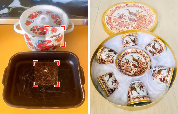 Đồ dùng không còn nguyên vẹn. Bát đĩa, khay để đồ ăn nếu có dấu hiệu bong tróc lớp phủ bề mặt thì bạn nên loại bỏ. Chuyên gia sức khỏe cho rằng sử dụng những món đồ có vỏ bọc từ thành phần teflon bị bong khiến thức ăn cũng không đảm bảo an toàn.