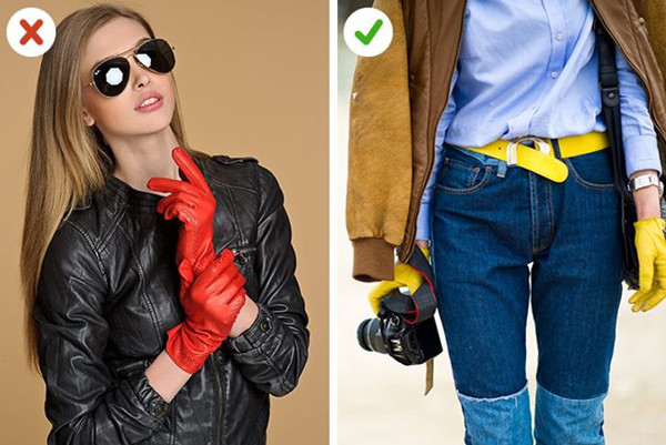 Chọn găng tay đồng màu với trang phục. Không nhất thiết phải chọn găng tay đúng màu với toàn bộ trang phục. Thế nhưng, bạn nên kết hợp hài hòa găng tay với ít nhất một món đồ trên người.