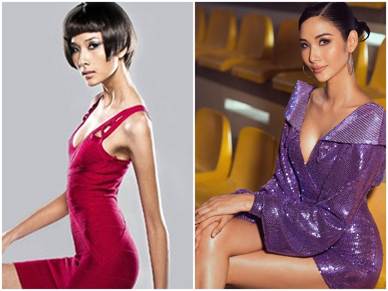 Hoàng Thùy từng có thời gian gầy thảm hại. Khi tăng cân, nàng á hậu sở hữu body vô cùng nuột nà. Nhờ sự "lột xác", Hoàng Thùy từ người mẫu trở thành á hậu. Ảnh: Người đưa tin