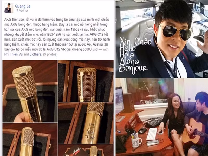 Nhiều khán giả cũng lắc đầu ngao ngán khi Quang Lê phô trương sự giàu có của mình bằng hình ảnh đi làm trên chiếc Limousine, sở hữu chiếc mic đắt tiền hay phòng thu âm hiện đại, sang trọng tại nhà riêng.