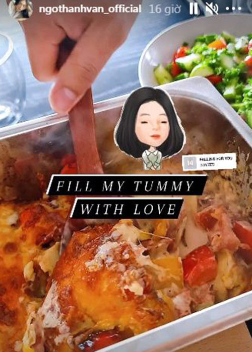 Ngô Thanh Vân thường xuyên thưởng thức những món ăn do bạn trai chuẩn bị.