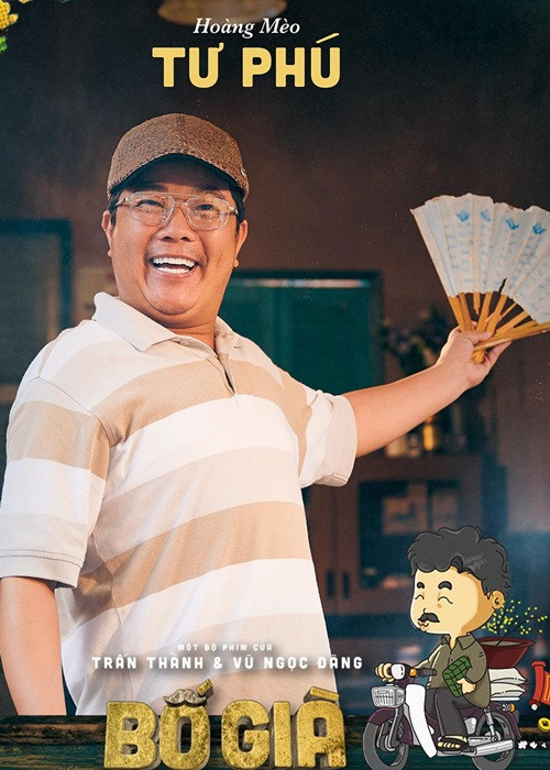 Trong phim “Bố già”, Hoàng Mèo đóng vai Tư Phú - em trai của Ba Sang. Nhân vật Tư Phú là người hiền lành, luôn bị vợ bắt nạt. Ngoài đời, Hoàng Mèo đã lập gia đình. Bà xã của anh là diễn viên Đại Ngọc Trâm.