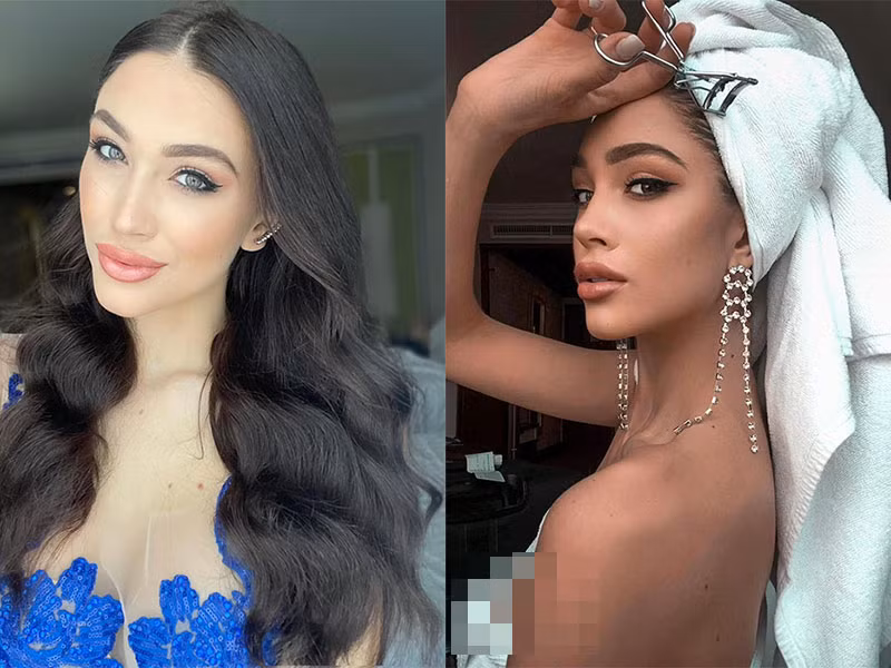 Người đẹp đến từ CH Czech Denisa Spergerova khoe vẻ gợi cảm khi diện đầm dạ hội xuyên thấu và áo choàng tắm.