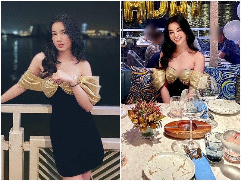 Ở đời thường, tình trẻ tin đồn kém 27 tuổi của ông chủ phòng trà Đức Huy cũng gây ấn tượng với sắc vóc trẻ trung, gợi cảm.