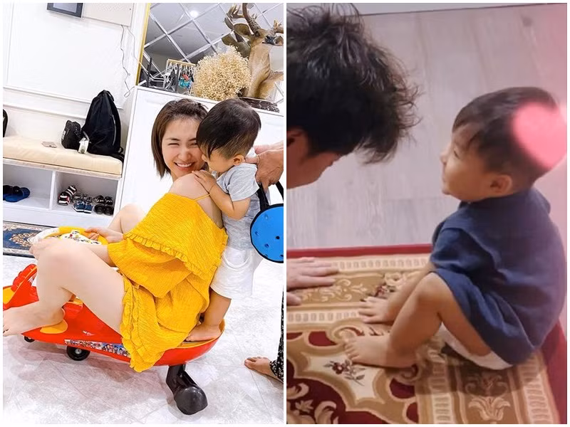 Hiện tại, trên trang cá nhân của con trai, Hòa Minzy đăng tải không ít khoảnh khắc vui đùa của cậu nhóc bên bố mẹ.