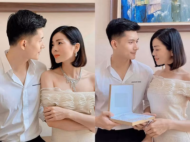 Lâm Bảo Châu mạnh tay chi tiền mua vòng cổ và hoa tai bằng kim cương tặng Lệ Quyên. Món quà của mỹ nhân Việt này khiến không ít người phải ghen tỵ.
