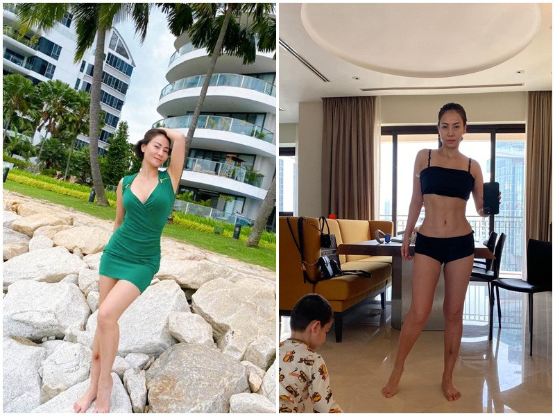 Thu Minh liên tục khoe vóc dáng săn chắc, gợi cảm ở tuổi 44. Mới đây, cô tỏ ra bất ngờ khi bị một tài khoản Facebook phán hút mỡ bụng.