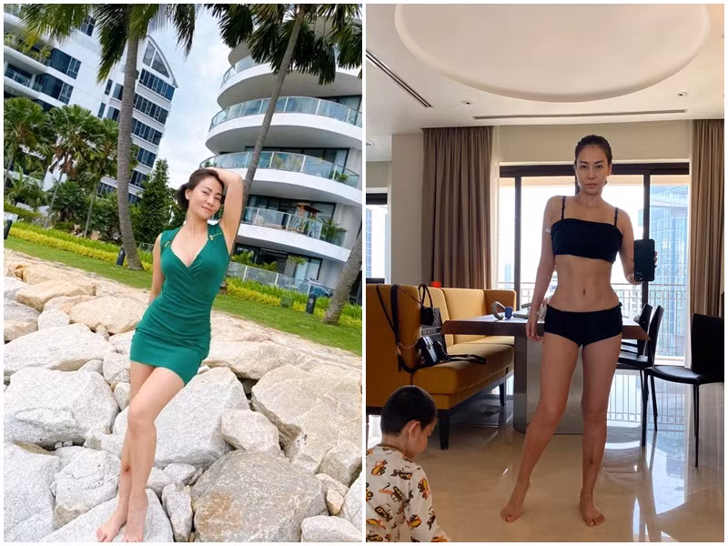 Thu Minh liên tục khoe vóc dáng săn chắc, gợi cảm ở tuổi 44. Mới đây, cô tỏ ra bất ngờ khi bị một tài khoản Facebook phán hút mỡ bụng.