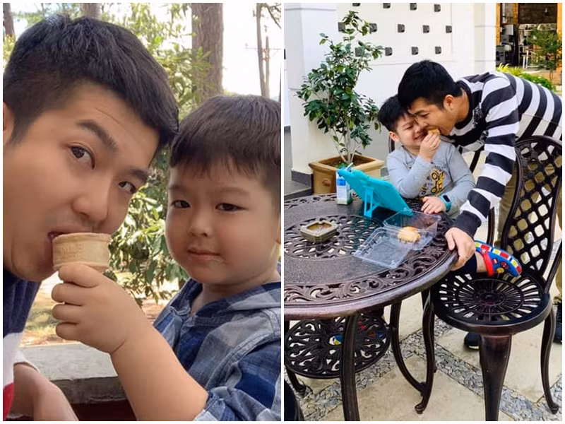 Cậu nhóc rất quấn bố. Cả hai thường xuyên có những chuyến đi chơi.