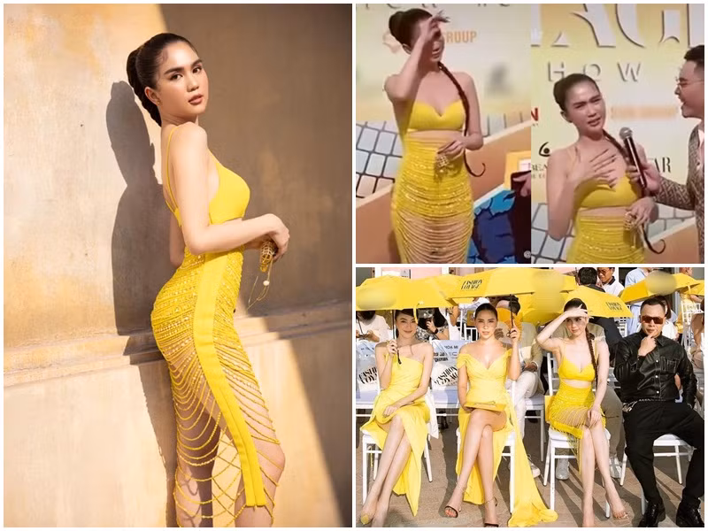 Ngoc Trinh bo ve giua show vi nang gat, soi 