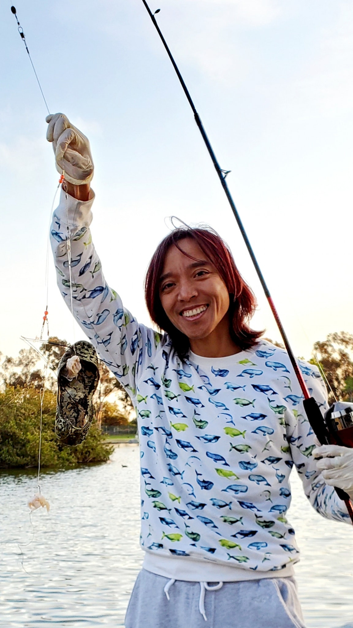 Anh có thú vui câu cá trong gần 30 năm sống ở xứ cờ hoa.