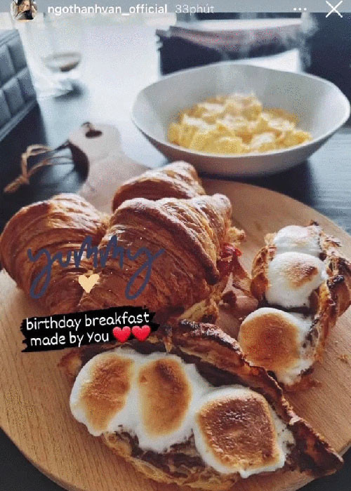 Huy Trần còn được cho là chuẩn bị bữa sáng cho Ngô Thanh Vân trong ngày sinh nhật.