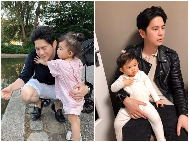 Con gái của Mai Hồ ngày càng đáng yêu, quấn bố không rời.