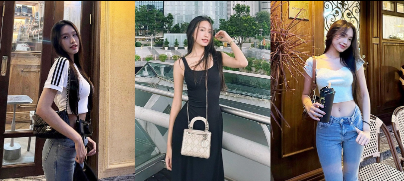 Túi xách hàng hiệu thường xuyên góp mặt trong thời trang dạo phố của Doãn Hải My. Tên một số mẫu túi xách xa xỉ cô sở hữu như Chanel Classic Flap, Lady Dior, Louis Vuitton Dauphine MM,...