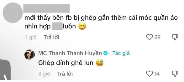 Trước phản ứng này, nữ MC không hề khó chịu mà còn rất vui vẻ. Cô đăng tải những hình ảnh chế cháo về chiếc váy và khen mọi người ghép chiếc móc áo quá đỉnh.