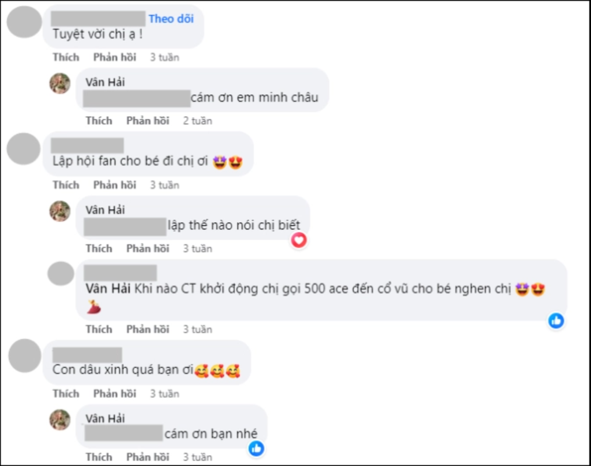 Đặc biệt, khi có người đề nghị lập nhóm fan cho con dâu, bà Hải Vân đã hỏi thăm cách làm, cho thấy sự nghiêm túc trong việc ủng hộ Huyền Baby.