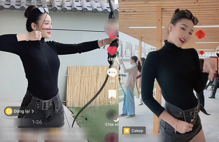 Nguyễn Ngọc Mai là tiếp viên hàng không nổi tiếng trên mạng xã hội, cô cũng theo trào lưu đi bắn cung cách đây không lâu.