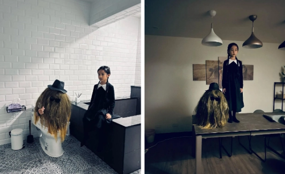 Màn hóa trang của cặp chị em này vô cùng dễ thương chứ không đáng sợ chút nào.