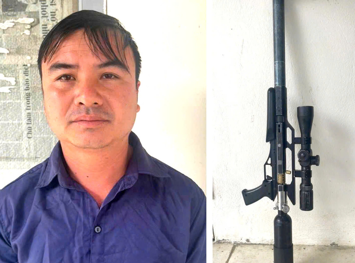 Bat giu doi tuong dung sung hoi ban thu rung o Thanh Hoa