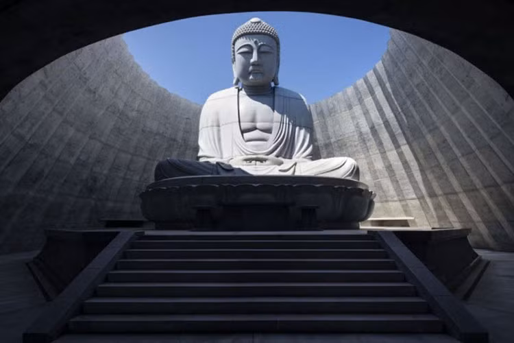 Bức tượng Phật được xây dựng cách đây 15 năm và hoàn thành vào tháng 12.2015. Khu cảnh đồi tượng Phật khổng lồ ở Nhật Bản được thiết kế nhằm làm nổi bật bức tượng ở giữa.