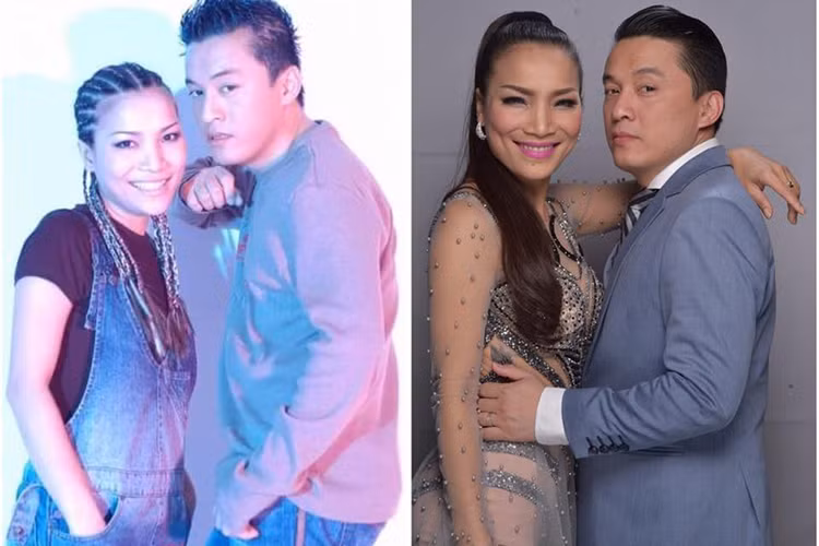 Hồng Ngọc chia sẻ hình ảnh bên Lam Trường vào 15 năm trước và hiện tại. Cô tự nhận lúc trước rụt rè đứng bên thần tượng, giờ già hơn thần tượng nên có vẻ ngạo nghễ và tự tin.