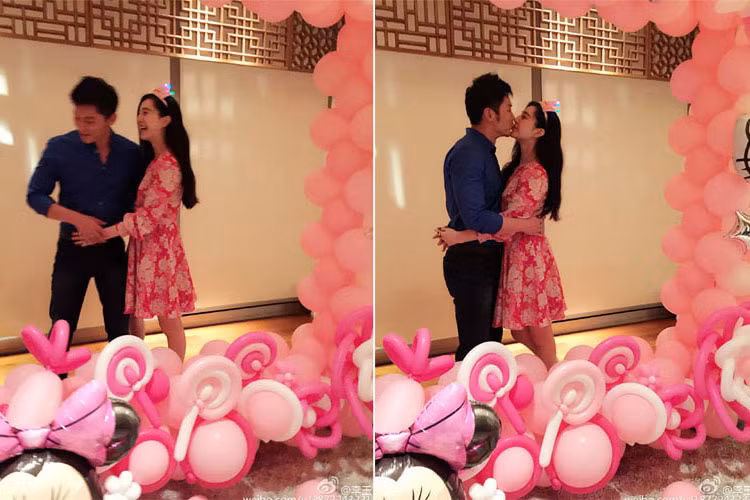 Trong không gian lãng mạn, cặp đôi phim “Võ Mị Nương truyền kỳ” đã trao nhau nụ hôn ngọt ngào. Ảnh: 67