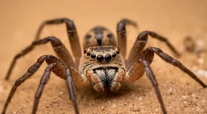  Nhện cát 6 mắt hoàn toàn xứng danh là một trong những loài nhện độc nhất thế giới, khi chỉ một giọt độc cực nhỏ từ vết cắn cũng có thể quật chết một người trưởng thành.