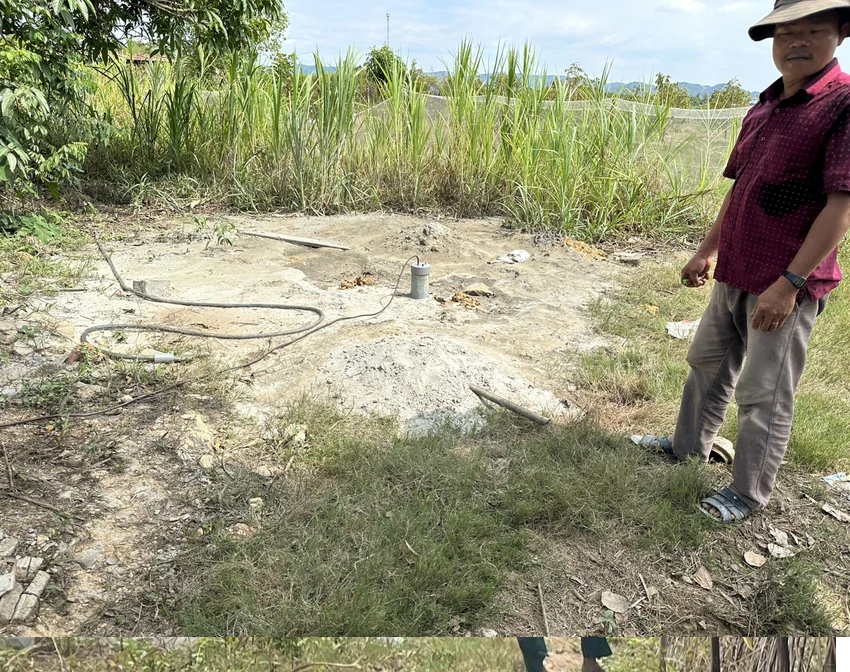 Hiện tượng này đã diễn ra hơn 10 ngày nhưng không có dấu hiệu suy giảm, lượng khí thoát ra vẫn không thay đổi so với khi mới phát hiện. Ảnh: PLO.