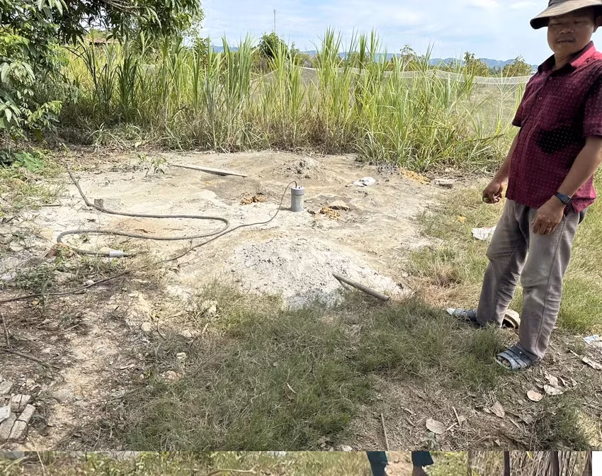 Hiện tượng này đã diễn ra hơn 10 ngày nhưng không có dấu hiệu suy giảm, lượng khí thoát ra vẫn không thay đổi so với khi mới phát hiện. Ảnh: PLO.