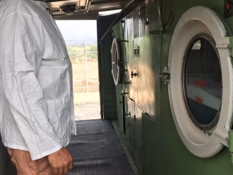 Máy giặt di động cho binh sĩ.