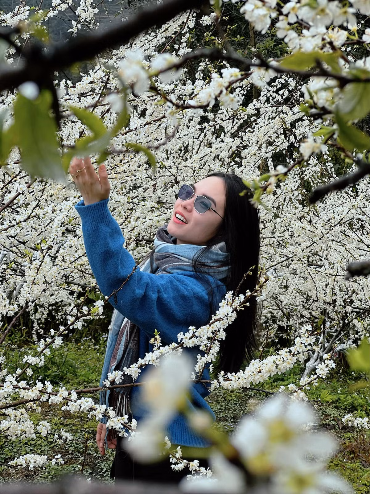 Khung cảnh yên bình, thơ mộng của nơi đây cũng thu hút không ít du khách gần xa đến để tham quan, chụp ảnh dịp đầu xuân. Ảnh Nguyễn Hương