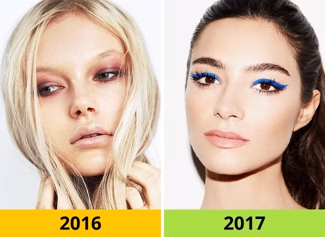 Xu hướng trang điểm mắt màu nude đang hot trong năm 2016 sẽ "nhường chỗ" cho mốt dùng masscara màu sáng và bút kẻ mắt màu sặc sỡ.